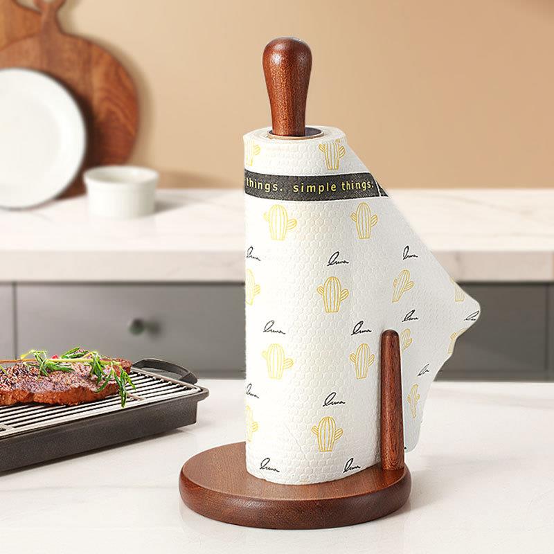 乌檀架木纸架巾家用厨房客厅卷纸收纳架240质底座立式木纸架子