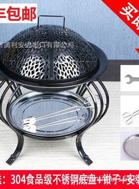 铁艺烧木炭烤火炉家用小型室内户外冬WKP天农村取暖烤炉炉烧烤全