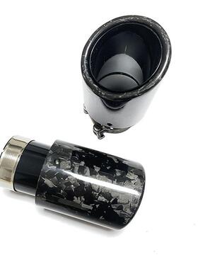 锻不纹亮面汽车消声器通QWK用锈钢黑色造气管碳钎维尾排喉装饰Ak