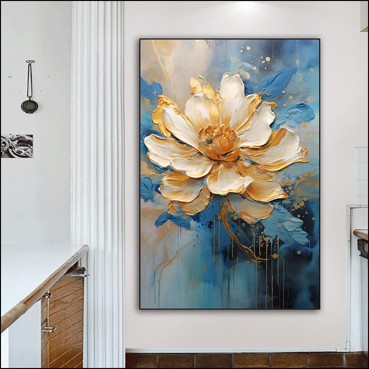 入玄装饰画抽象465花卉客厅壁画大关幅轻落地现代奢走廊过户道挂