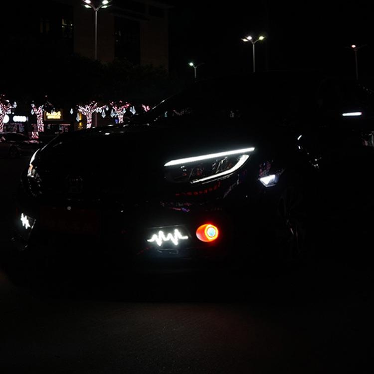 十代思域改装日行灯心电图1闪电灯6-新18域心电图思改装装饰日间