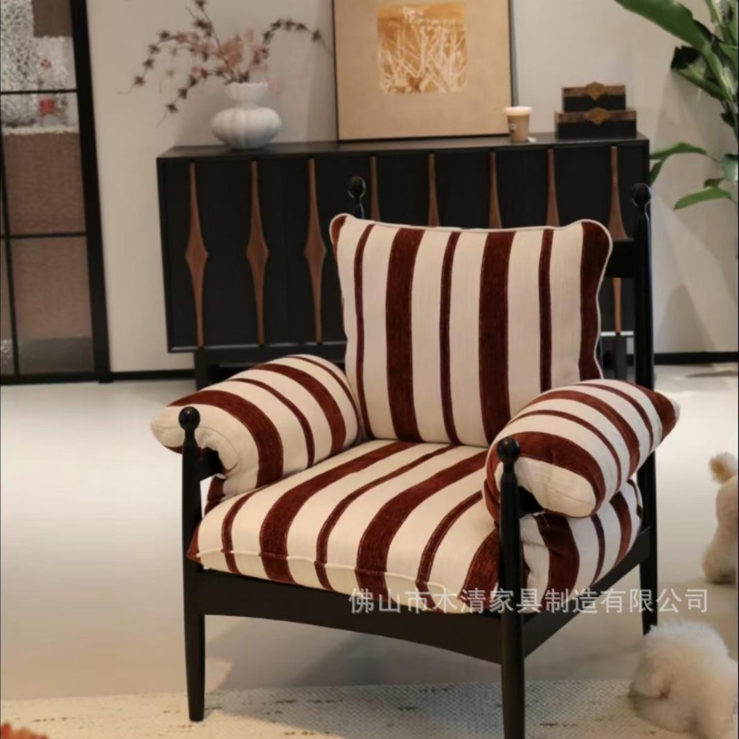 赤乌休闲椅实木SWB白家木靠背用中古单高人蜡沙发椅