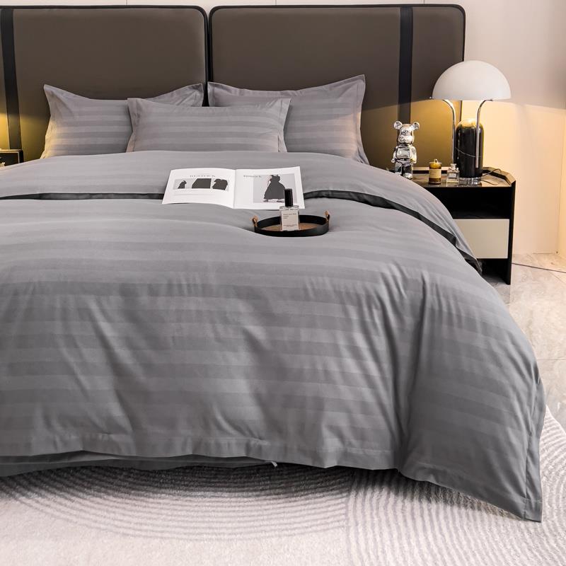 轻110huis奢灰色酒店专民四宿床上用品件套宾馆用床单被套布草整