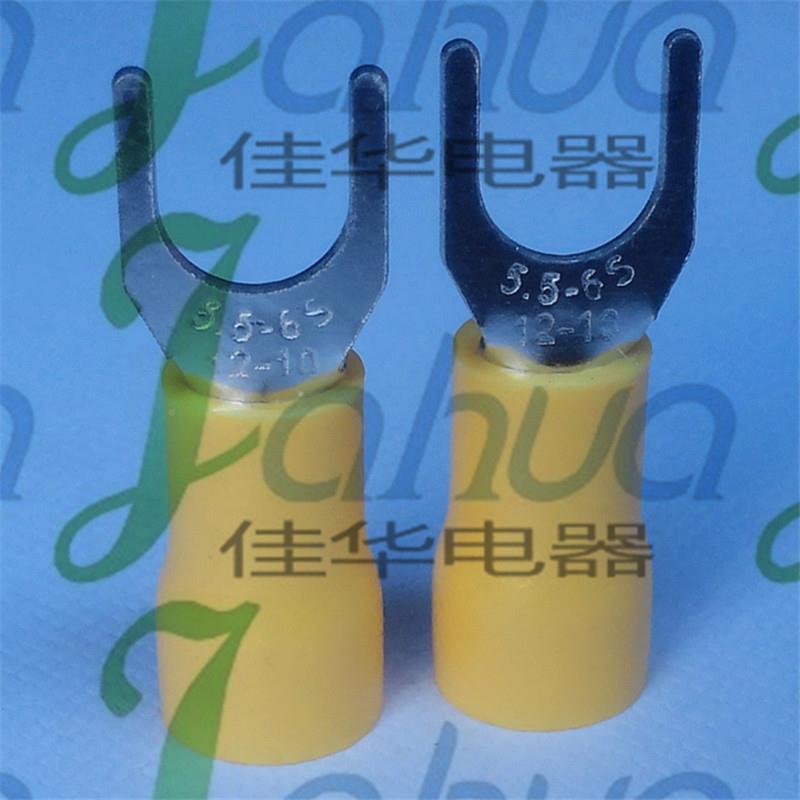 V5.5-SXJ6预缘端绝头冷压线端子S接叉形铜鼻子1.0厚