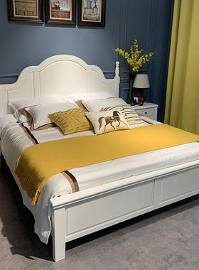 白色实卧木床热销现BVV代简约榜风床主简约床小美气式储物收纳压