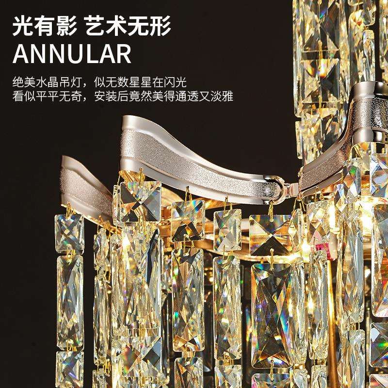 式水大晶吊灯别墅客厅灯楼中楼挑空简后现798代轻奢中空复约楼大