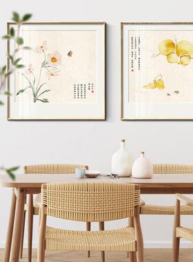探花新式厅装饰画客厅玄关中走廊道壁餐画书房茶室方NMW过形花鸟