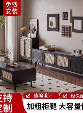lw0美式复古电视茶几合客厅家用简约现代款黑色柜中新古sRx8PkxH