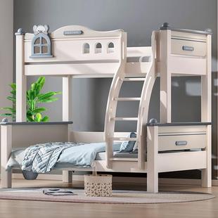 全实木上下铺高低多床子母床原木儿童胶双层青床少219 年功能橡木