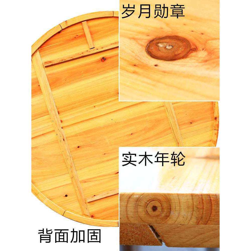 杉木USM餐桌面板原全木圆形饭户桌整装木桌子小实型家用简约折叠