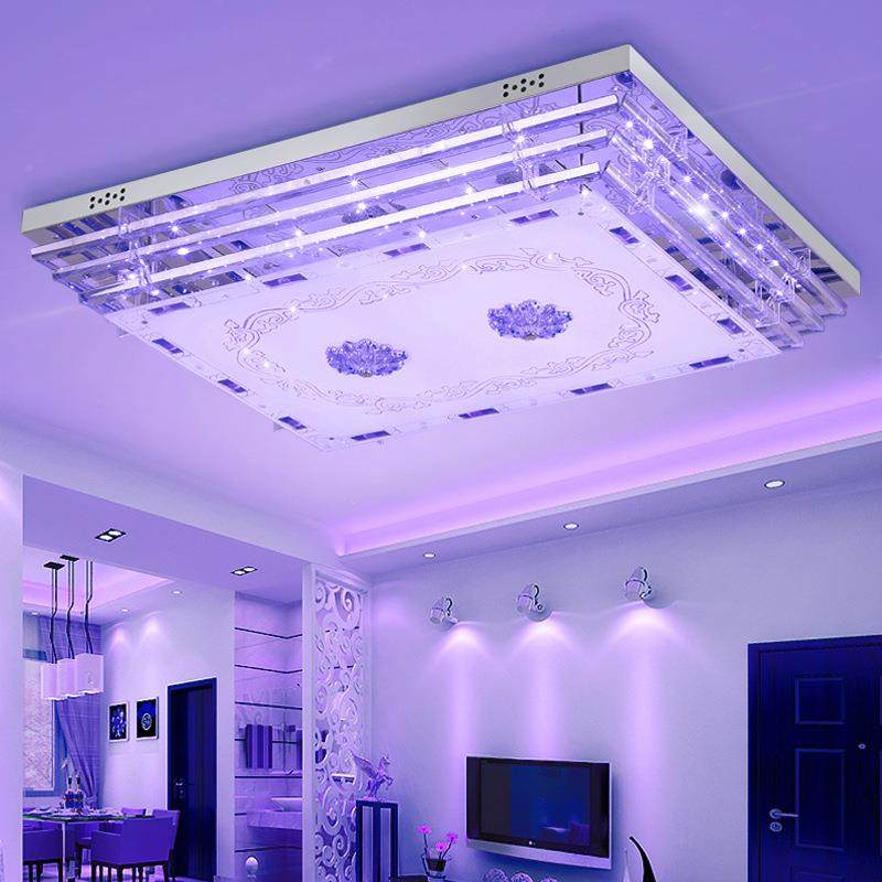 气家用长方客厅灯SQB形吸顶灯水晶灯现代简约大灯卧室灯新款具