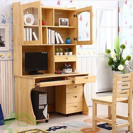 NZQ实木电脑儿台式字书柜桌组合简约书桌童学习桌写台