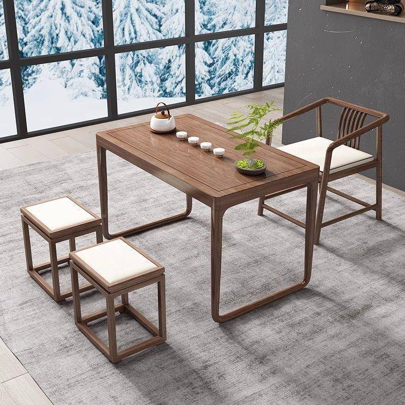 阳台茶桌实木茶桌小现简约禅意家用MAH小户代型客茶桌厅椅组合