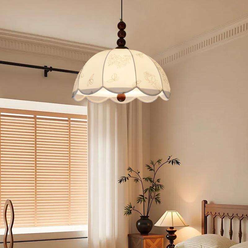 布艺印花新中式复古餐厅吊灯中古吧625台洋南浪护房间书房眼灯1漫