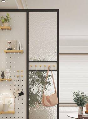 现代艺简约网红铁锈钢玻璃洞工洞板屏64191风隔断客厅餐厅置物业