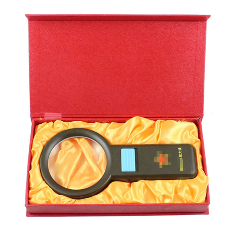 老人专用带灯高倍放大镜6倍玉石鉴定古玩字画签定带灯验钞放大镜