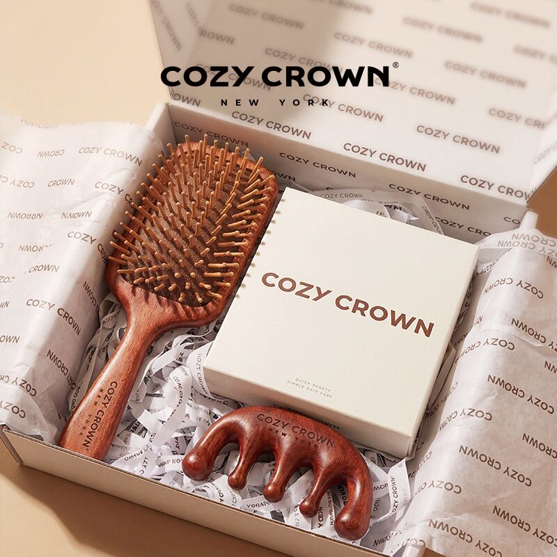 COZY CROWN沐发梳护 臻选礼盒美国黑科技强吸水速干华夫格干发帽