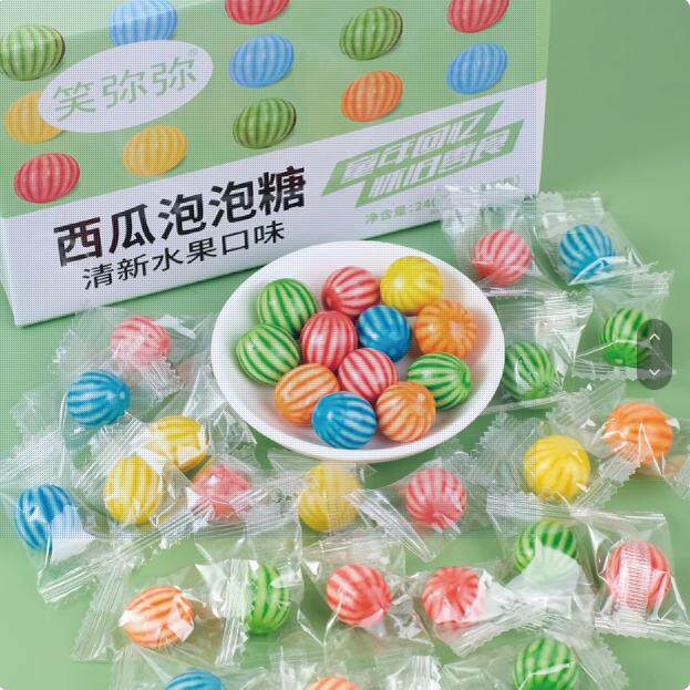 西瓜泡泡糖礼盒装240g儿时童经典80后怀旧小零食小西瓜泡泡口香糖