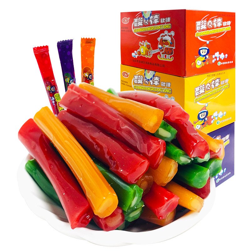 酸Q棒软糖童年回忆怀旧食用糖果小时候的粘牙糖拉丝糖糖果零食