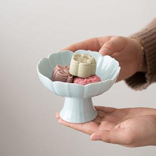 禅意宋代高足盘点心盘零食盘水果盘下午茶点心碟 茶点盘高脚盘中式