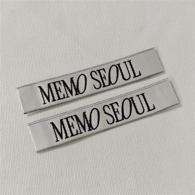 韩国领标现货 缎面高密度织唛 织边带印唛洗水标侧标 布标签定制图片