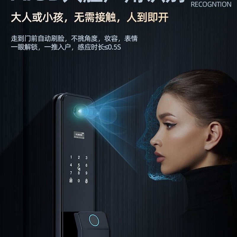 王力牛头铁门老式防盗门改智能门锁全自动人脸识别家用入户密码锁图片