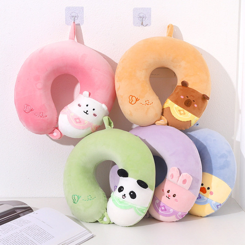 中式潮宠u型枕护颈椎午睡枕女记忆棉脖子支撑靠枕可拆洗旅行枕头