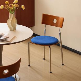 【小万家具】海岸椅餐椅实木铁艺中古风小户型家用简约餐厅座椅