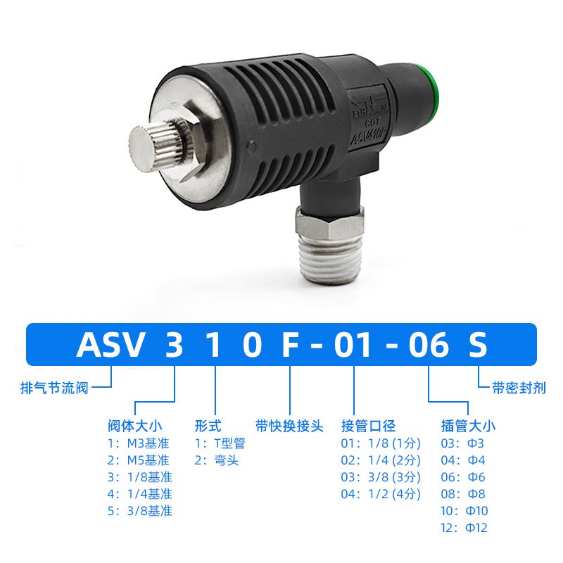 热销ASV410F消音快速排气节流阀快速排气阀ASV310F-01-02-03-8-6S