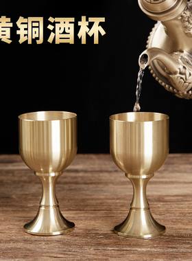 热销黄铜财神爷酒杯供杯茶杯家用供奉铜茶酒水杯供神用品佛前摆件