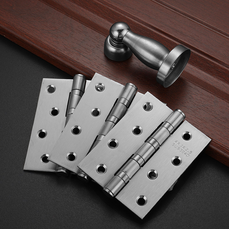 热销不锈钢3+1合页门吸套装木门房门子母平开折页三件套工程五金