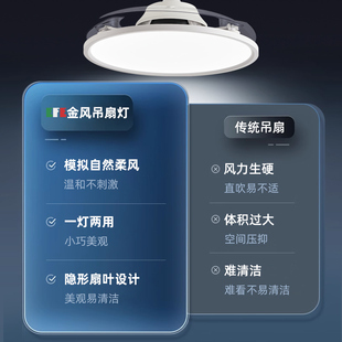 热销EFE 2023年新款高端超薄风扇灯现代极简餐厅卧室吊灯一体吊扇