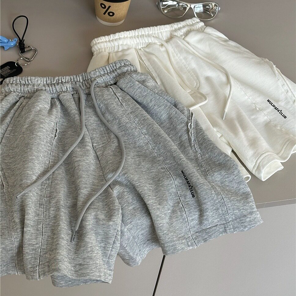 实体店儿童装夏款童裤韩版毛边拼接男童中大童针织短裤女童五分裤