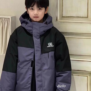 波拉bora韩国童装男童女童中大童初中生亲子三合一过年连帽羽绒服