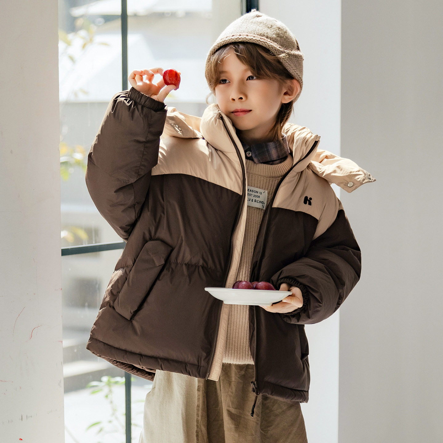 波拉儿童羽绒服短款20冬季bora加厚男童羽绒服中大童装90绒外套44