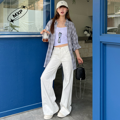 微喇牛仔裤女2025夏季低腰显瘦