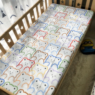 儿童纯棉床笠单件高低上下子母床x1米1.2儿童薄棕垫专用榻榻米1.3