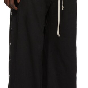 ro风潮款排扣开叉阔腿卫裤宽松肥腿长裤休闲运动抽绳卫裤可定加绒