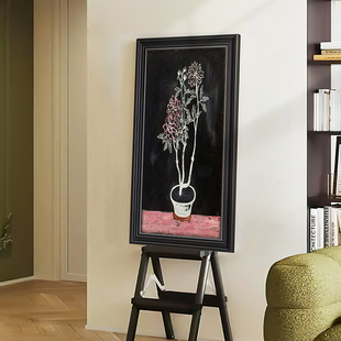 复古客厅装饰画玄关挂画抽象文艺风小众单幅壁画现代美式墙画法式