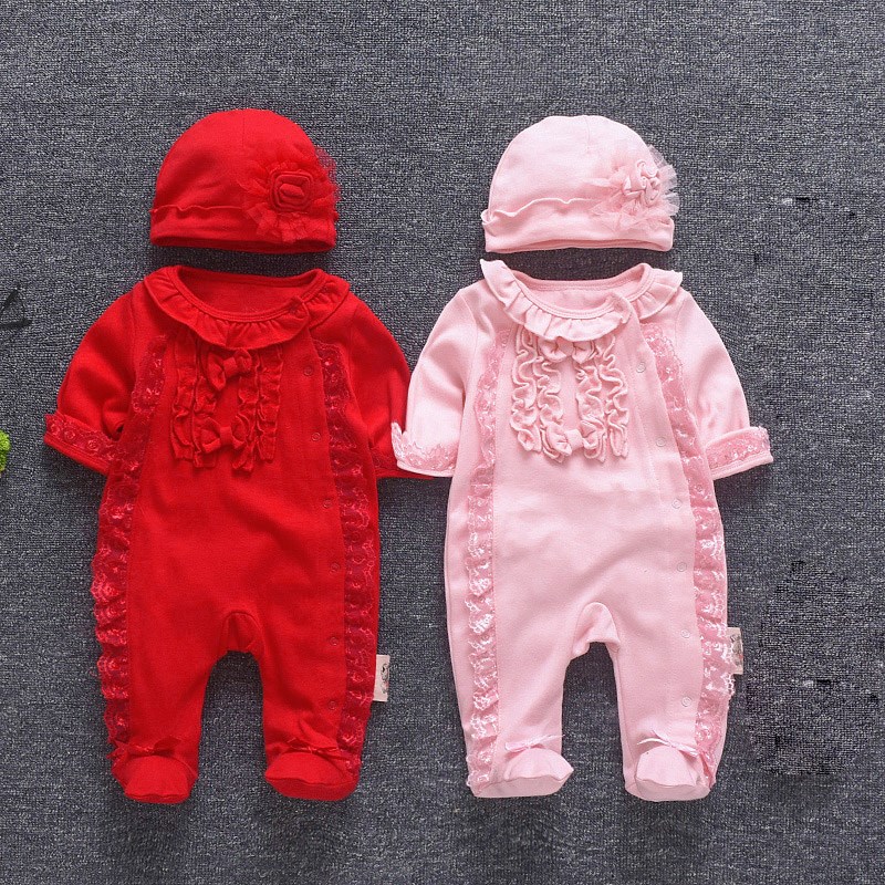 0-10个月新生儿满月服1女宝宝纯棉爬G爬衣长袖春秋连体哈衣3百天