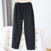 黑色西装 韩版 裤 子职业正装 通勤春秋 女高腰显瘦直筒D九分裤 巨舒适