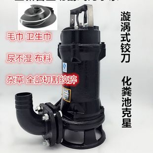 污水泵排污泵泥浆泵220v380v沼气池化粪池抽粪便 家用无堵塞切割式