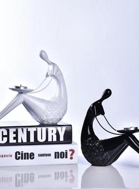 简约现代欧式人物书档书靠树脂工艺创意家居书立阅读架装饰品