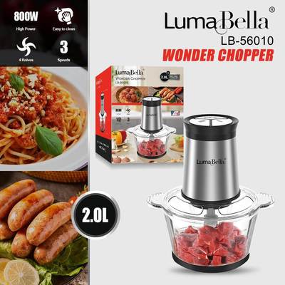 外贸LumaBella56010绞肉机玻璃碗2L切菜机碎肉机WONDER CHOPPER