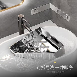 卫生间置物架浴室三角免打孔壁挂洗澡间洗漱台淋浴房转角收纳架子