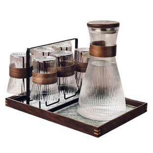 中式 耐高温耐热喝水杯防烫客厅待客 玻璃水杯套装 家用茶杯套装