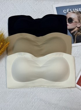 2382无肩带内衣女防滑小胸聚拢无钢圈文胸裹胸薄款隐形防走光抹胸
