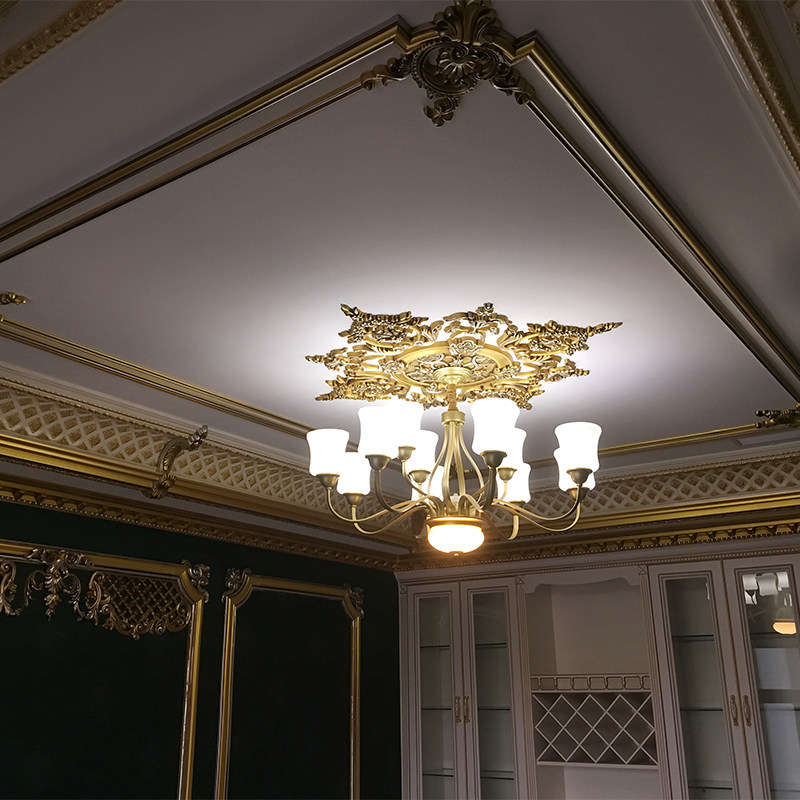 欧式天花吊顶装饰材料顶角线PU线条雕花阴角线条浮雕造型背景装修