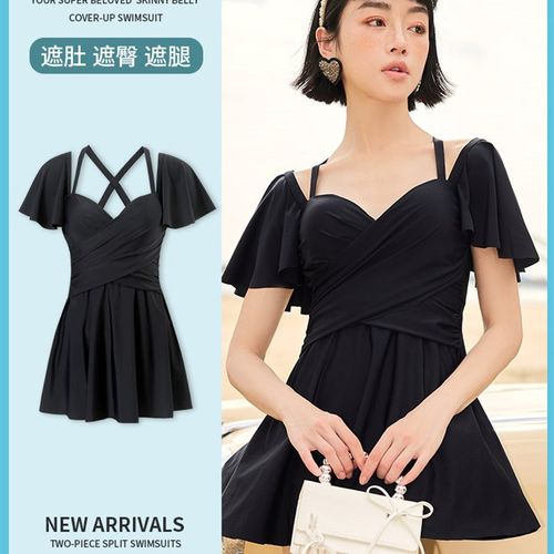 艾沫薇大码泳衣女胖mm遮肚显瘦钢圈聚拢200斤泡温泉遮肉微胖女孩