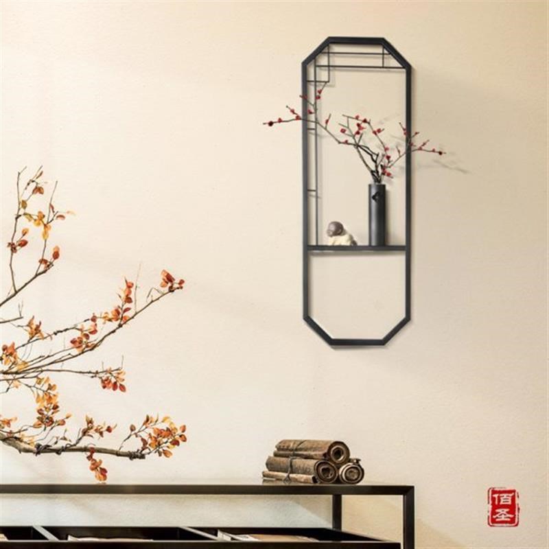 新中式墙壁装饰挂件客厅现代沙发背景简约墙壁挂餐厅铁艺花器墙上